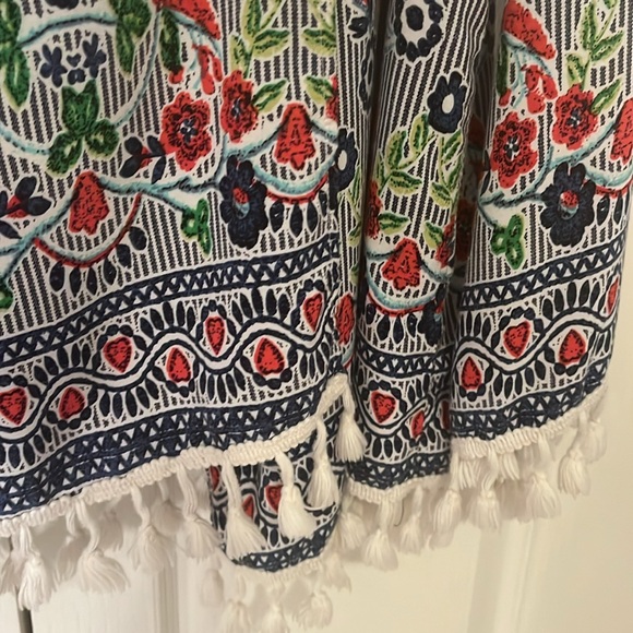 Emery Rose Floral Kimono Open Cardigan Boho Beach Tassels, size 2XL (runs small) - Picture 6 of 14